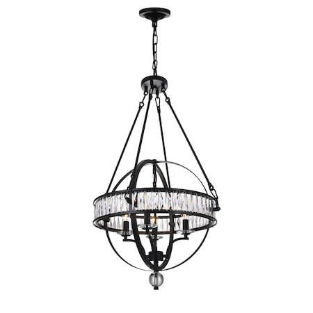 Cwi Lighting Arkansas 4 Light Chandelier With Black Finish 9957P20-4-101